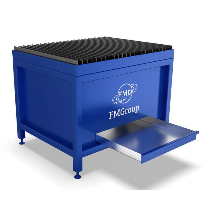 Стол для плазменной резки модели fmgroup спр 01 02 вид сбоку с поддоном