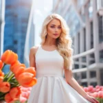 Девушка с тюльпанами